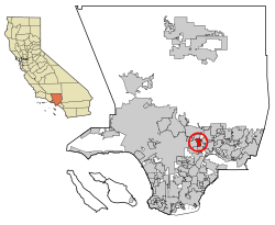 Location of San Gabriel in Los Angeles County, California