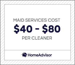 maid services cost $40 to $80 per cleaner