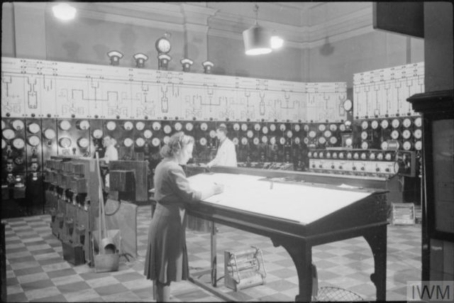 A general view of the control room at a power station, somewhere in Britain