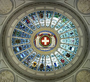 Cantonal coats of arms in the dome of the Federal Palace