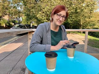 Checked in at Open Bakery. Coffee in the park — with Jessica