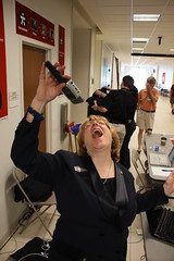 Lorelle VanFossen at WordCamp Dallas - showing off her singing