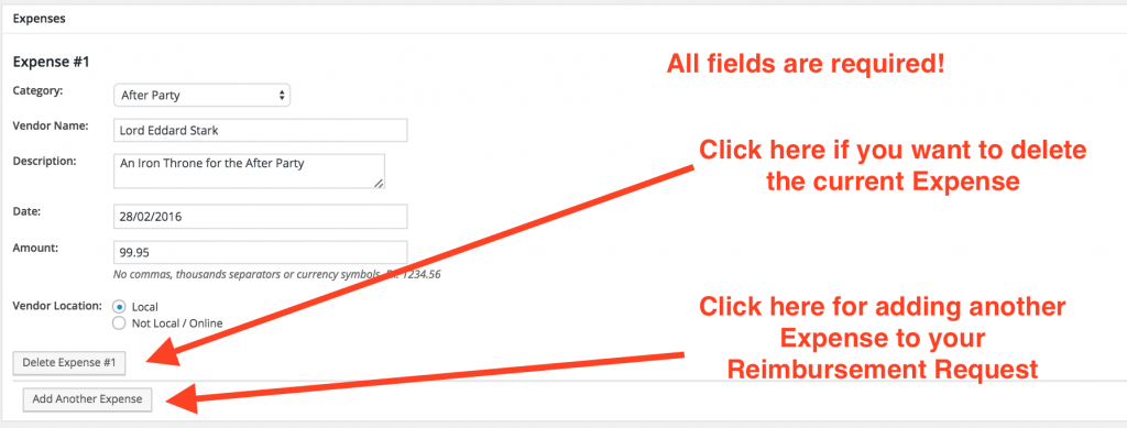 Reimbursement Requests. Step 8: How to add expenses