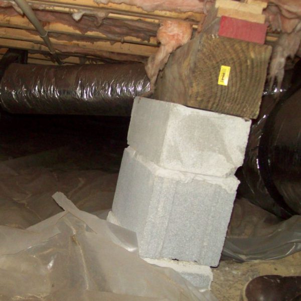 Collapsing crawl space support pillars Pitkin County