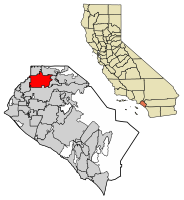 Location of Fullerton in Orange County, California.