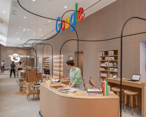 Illustrated image of the Google Store in New York City