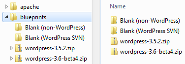 DesktopServer Blueprints Folder File Structure