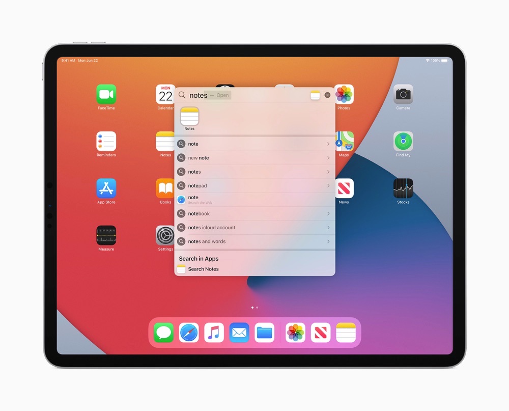 iPadOS 14 Spotlight