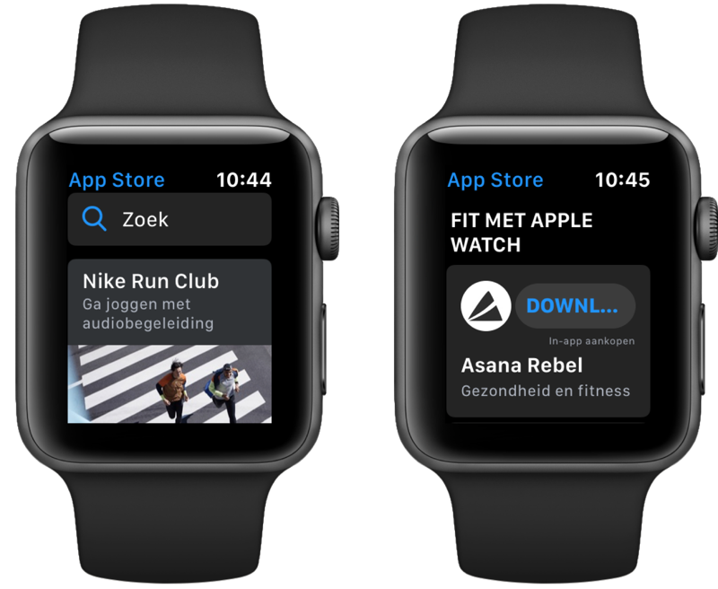 App Store op Apple Watch met overzicht.