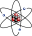 Stylised atom with three Bohr model orbits and stylised nucleus.svg