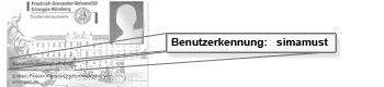 Benutzerkennung auf dem Studentenausweis