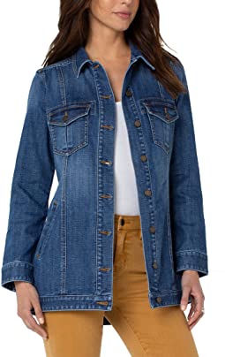 High-Low Denim Shirt Jacket