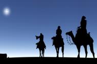 3 Wise men following the star.