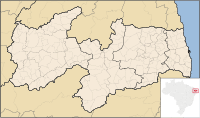 Mapa da Paraíba subdividido em mesorregiões