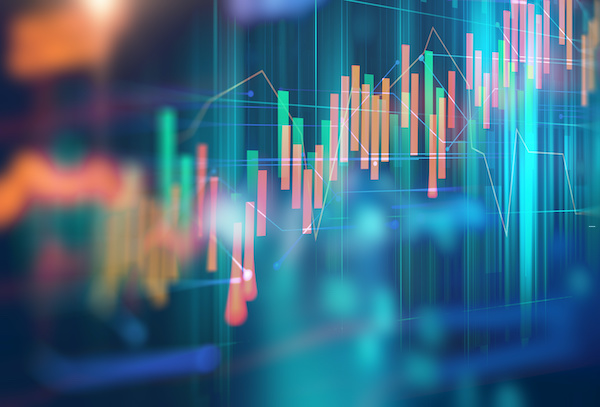 technical financial graph on technology abstract background