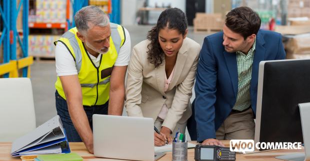 business owners working in their warehouse