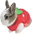 Winter Warm Bunny Rabbit Clothes Small Animal Chinchilla Ferret Costume Outfits XXS Dog Clothes (3XS(Bust 8.6"), Red)