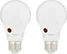 Amazon Basics 60 Watt Equivalent, Dusk to Dawn Sensor, Non-Dimmable - A19 LED Light Bulb, Daylight, 2-Pack