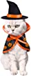 Halloween Cat Pet Wizard Costume Cats Small Dogs Clothes Outfit Witch Cape with Hats Pets Costume Apparel for Kitten Puppy for Birthday Cosplay Halloween Eve Party