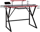 Amazon Basics Gaming Computer Desk with Storage for Controller, Headphone & Speaker - Red