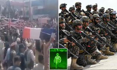 The death of freedom: Taliban hold mock funerals for British, American, and NATO forces as thousands take to the streets to celebrate 'victory' over the west after last US flight took off