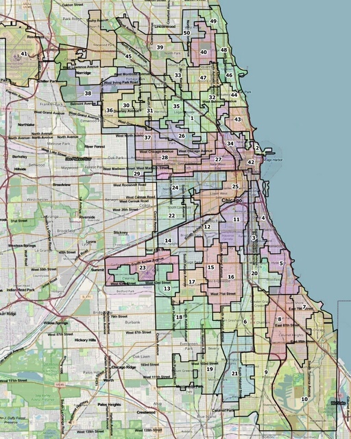 The City Council Latino Caucus’s proposed ward map includes 2 additional majority-Hispanic wards and a majority-Asian ward.