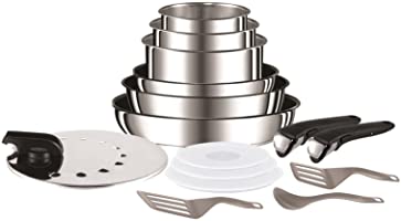 Tefal Ingenio Preference Batterie de cuisine 15 pièces induction, Casseroles non revêtues, Poêles, Couvercles anti...