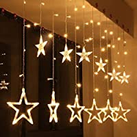 DesiDiya 12 Stars LED Curtain String Lights Window Curtain