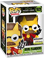 Pop Funko Animación: Los Simpsons – Devil Flanders, Brilla en la Oscuridad, Exclusiva de Amazon, 9,5 cm