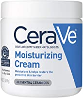 CeraVe Moisturizing Cream Body and Face Moisturizer for Dry Skin Body Cream with Hyaluronic Acid and Ceramides, Normal,...