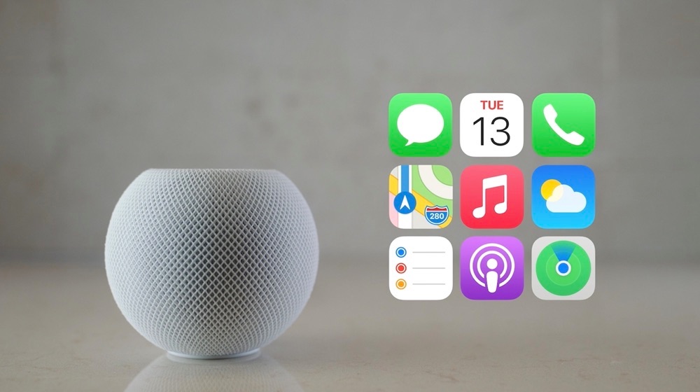 HomePod mini met apps.