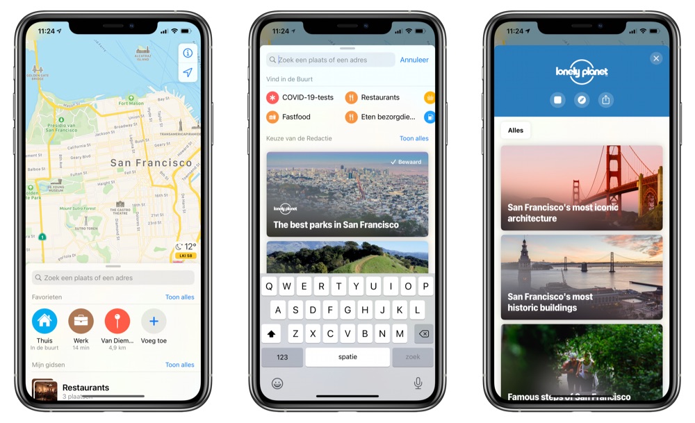 Gidsen openen in Apple Kaarten iOS 14