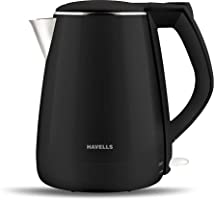 Havells Aqua Plus 1.2 litre Double Wall Kettle / 304 Stainless Steel Inner Body / Cool touch outer body / Wider mouth/ 2...