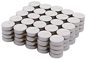 Amazon Brand - Solimo Wax Tealight Candles (Set of 100, Unscented)