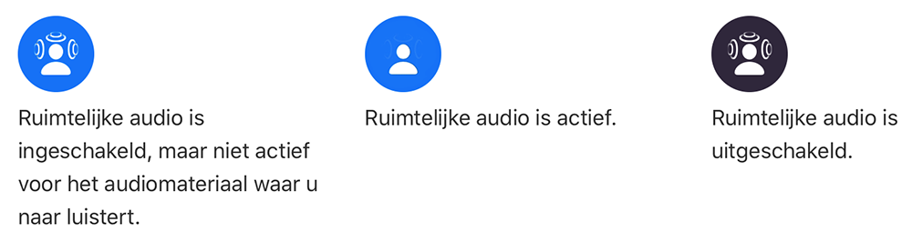 Ruimtelijke audio iconen