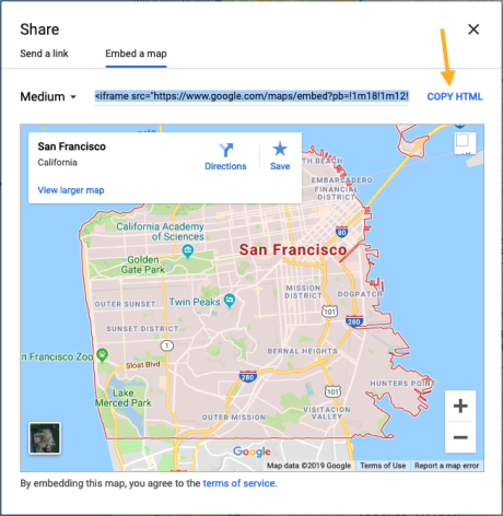 Google Maps - Share Embed
