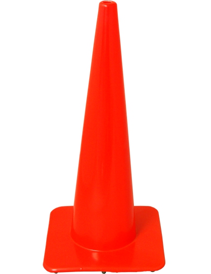 28 inch SlimLine Traffic Cones - Solid Orange