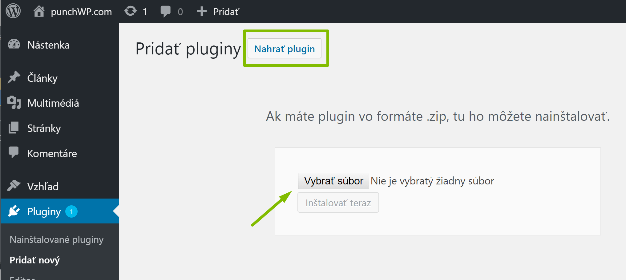 Nahrať plugin