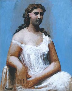 Pablo Picasso, Seated Woman in a Chemise, 1923 Art Picasso, Picasso Paintings, Picasso Portraits, Georges Braque, Henri Matisse, Paul Gauguin, Cubist Movement, Francis Picabia, Art Terms