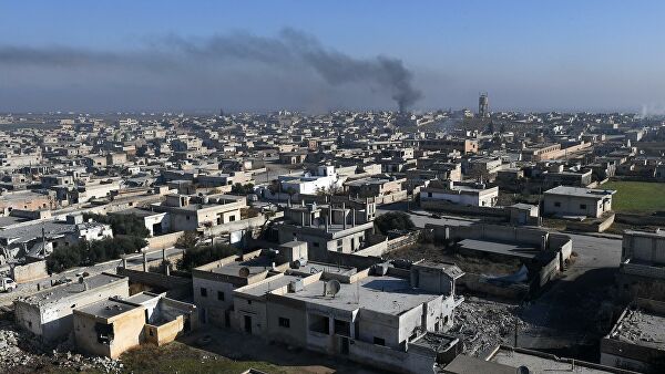 Освобожденный от боевиков город Джарджаназ в сирийской провинции Идлиб