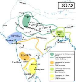 Gauda (in eastern India) and its contemporaries, c. 625 CE