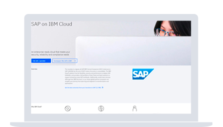 screenshot of SAP on IBM Cloud webpage