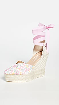 Manebi - x LoveShackFancy Heart Shape Wedge Espadrilles