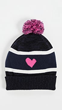 Kerri Rosenthal - Marled Heart Pom Pom Beanie