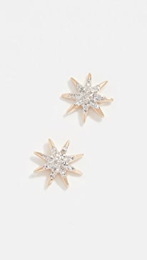 Adina Reyter - 14k Gold Solid Pave Starburst Earrings