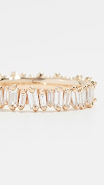 Suzanne Kalan - 18k Gold Diamond Baguette Ring