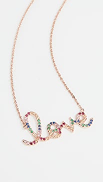 Sydney Evan - 14k Gold Rainbow Love Necklace