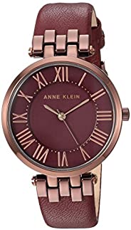 Anne Klein 女士皮革表带手表