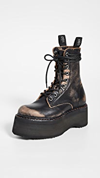 R13 - Double Stacked Lace Up Boots