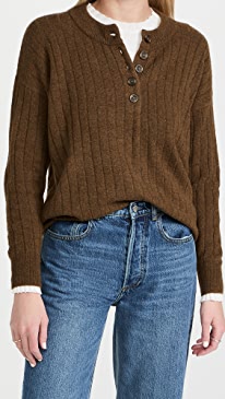 Madewell - Cherry Ribbed Henley Sweater